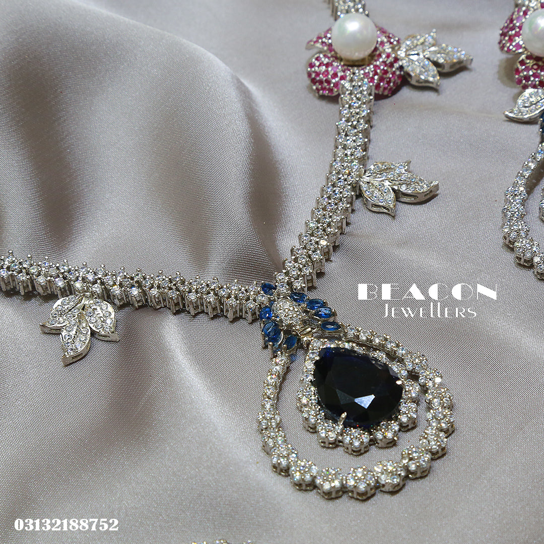 Necklace with Bindi and Earrings 06