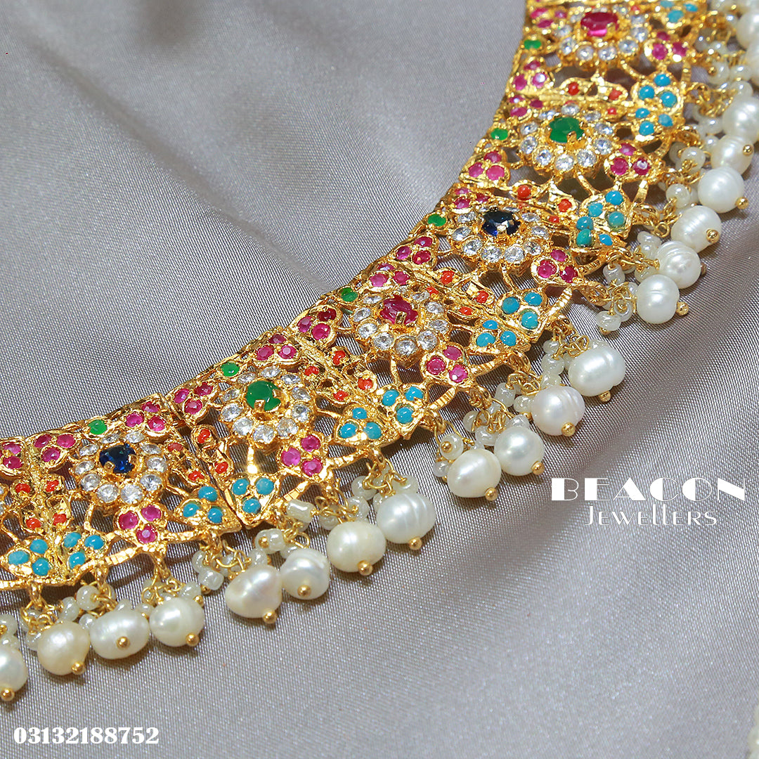 Choker Maala Bindi Jhoomer and Earrings 02