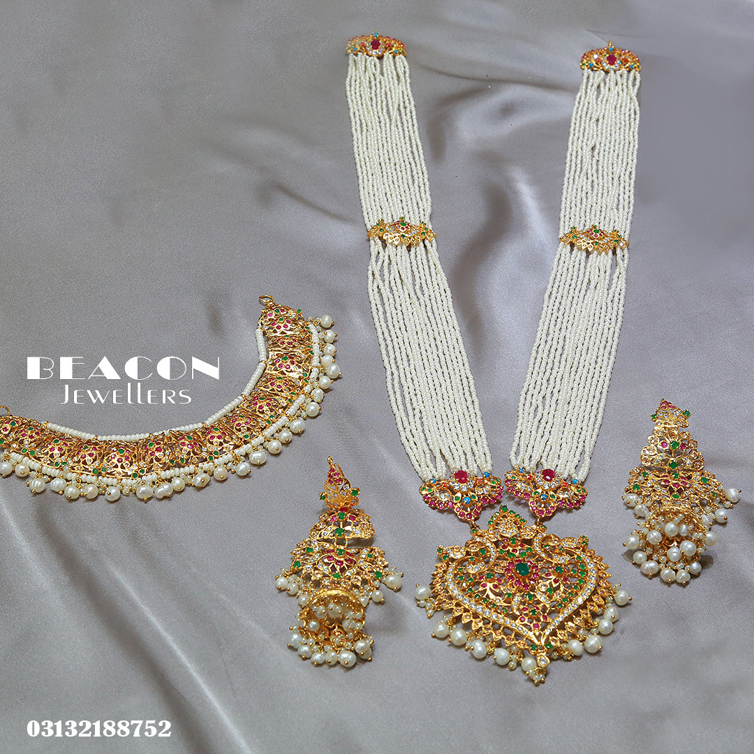 Choker Set With Mala Earrings