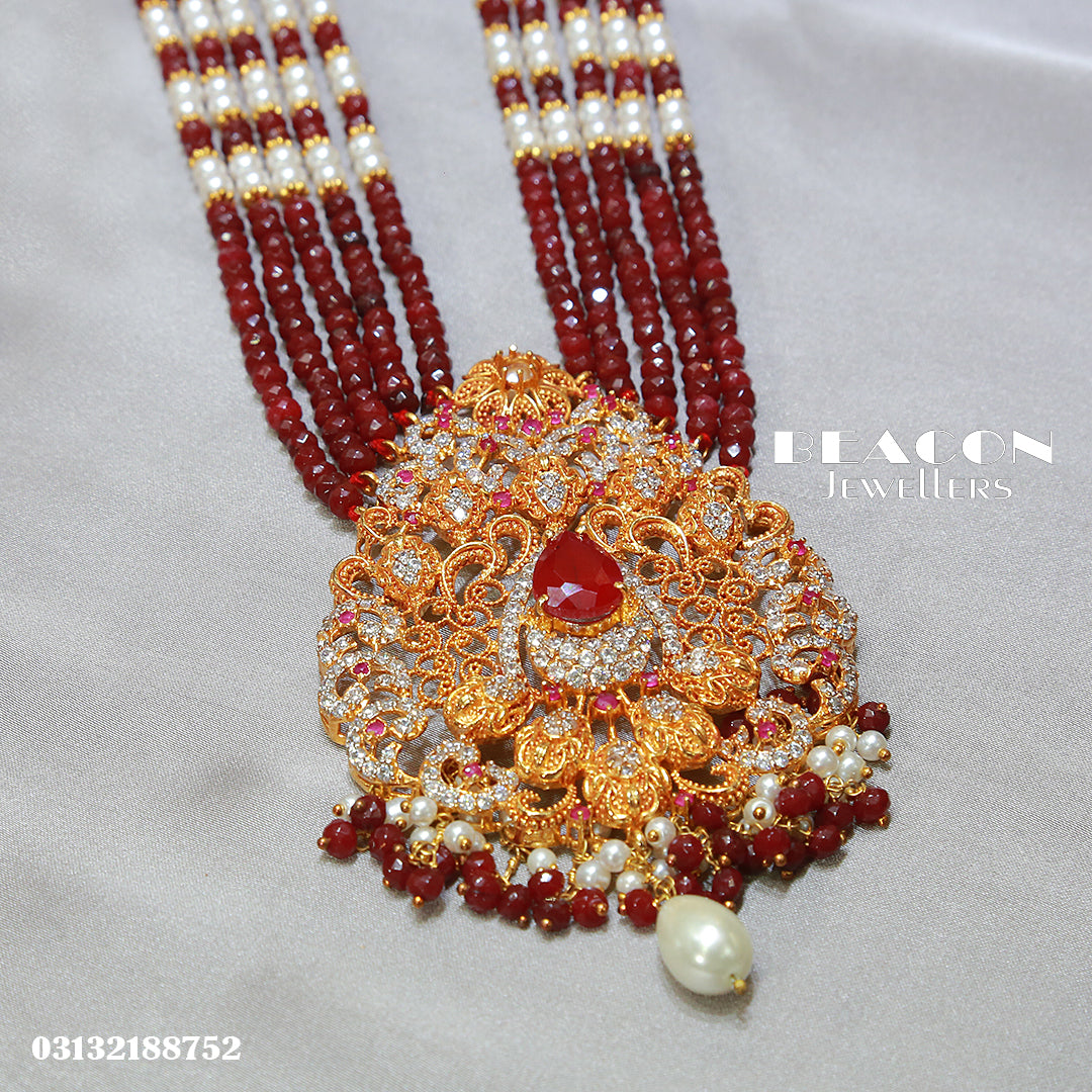 Choker Set With Mala Tika and Earrings
