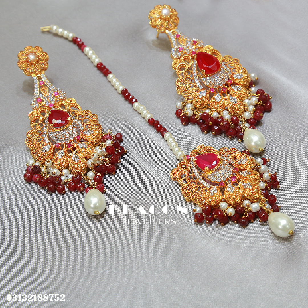 Choker Set With Mala Tika and Earrings