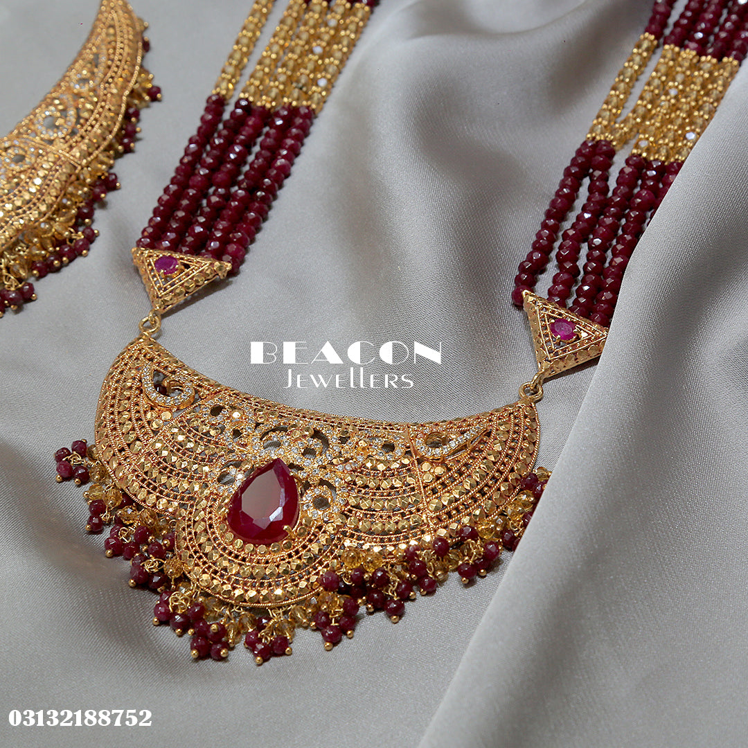 Necklace Ruby Set With Mala