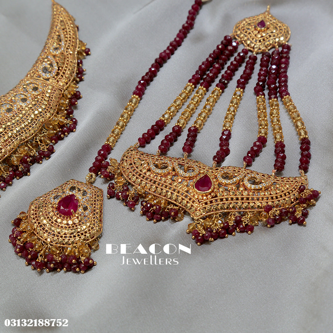 Necklace Ruby Set With Mala