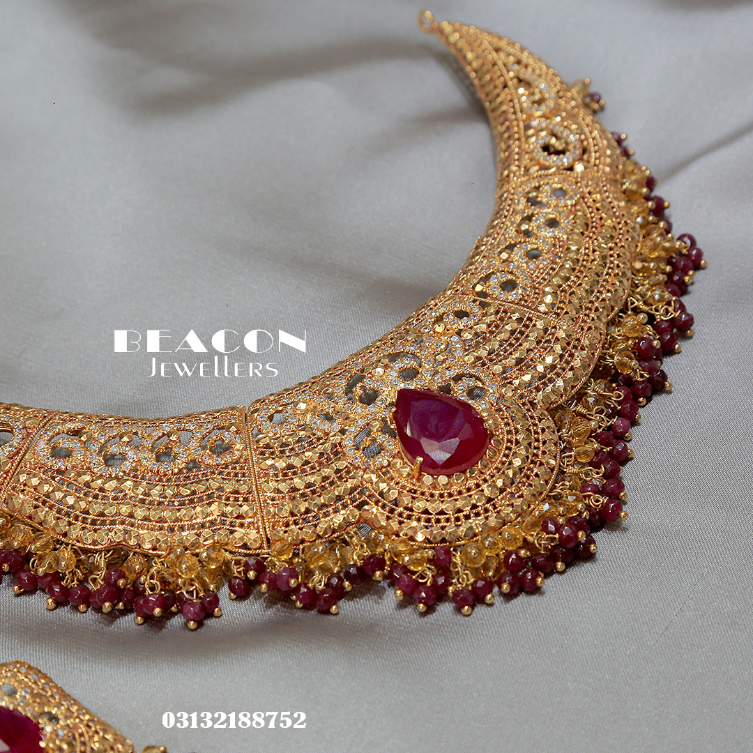 Necklace Ruby Set With Mala