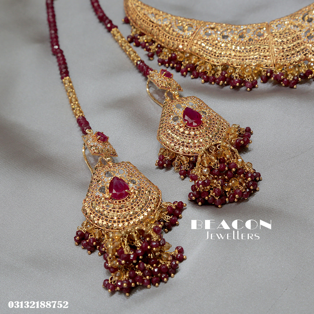 Necklace Ruby Set With Mala