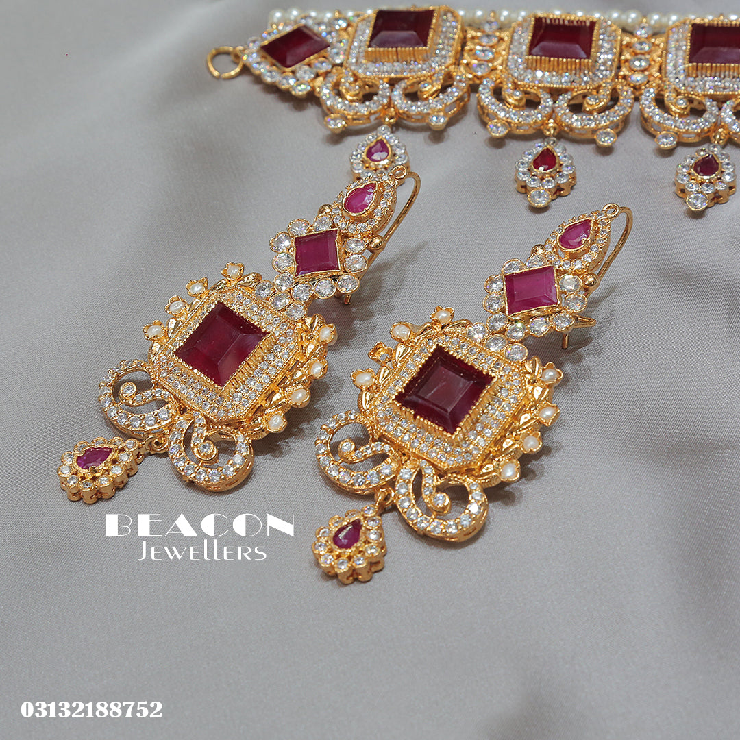 Choker Set With Mala Earrings Jhomar