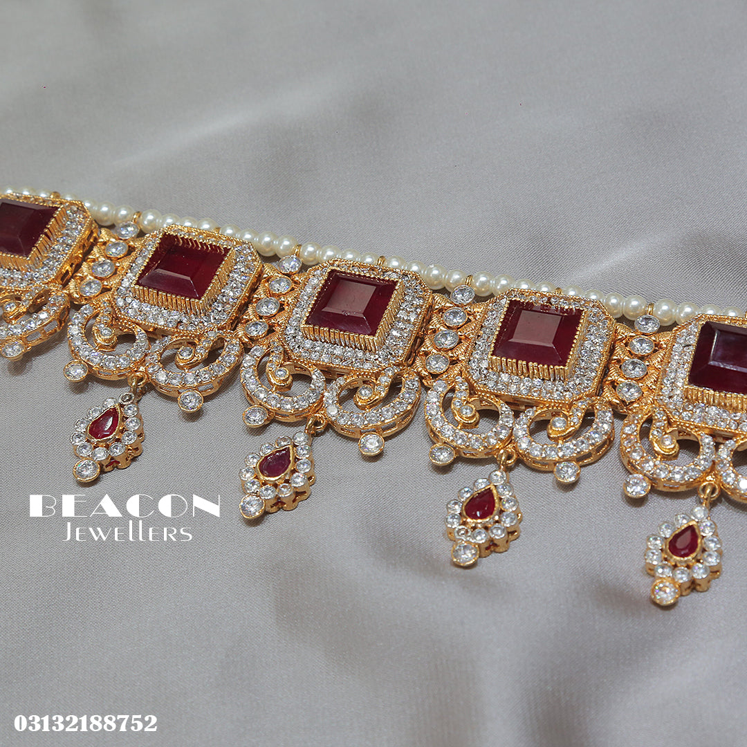 Choker Set With Mala Earrings Jhomar