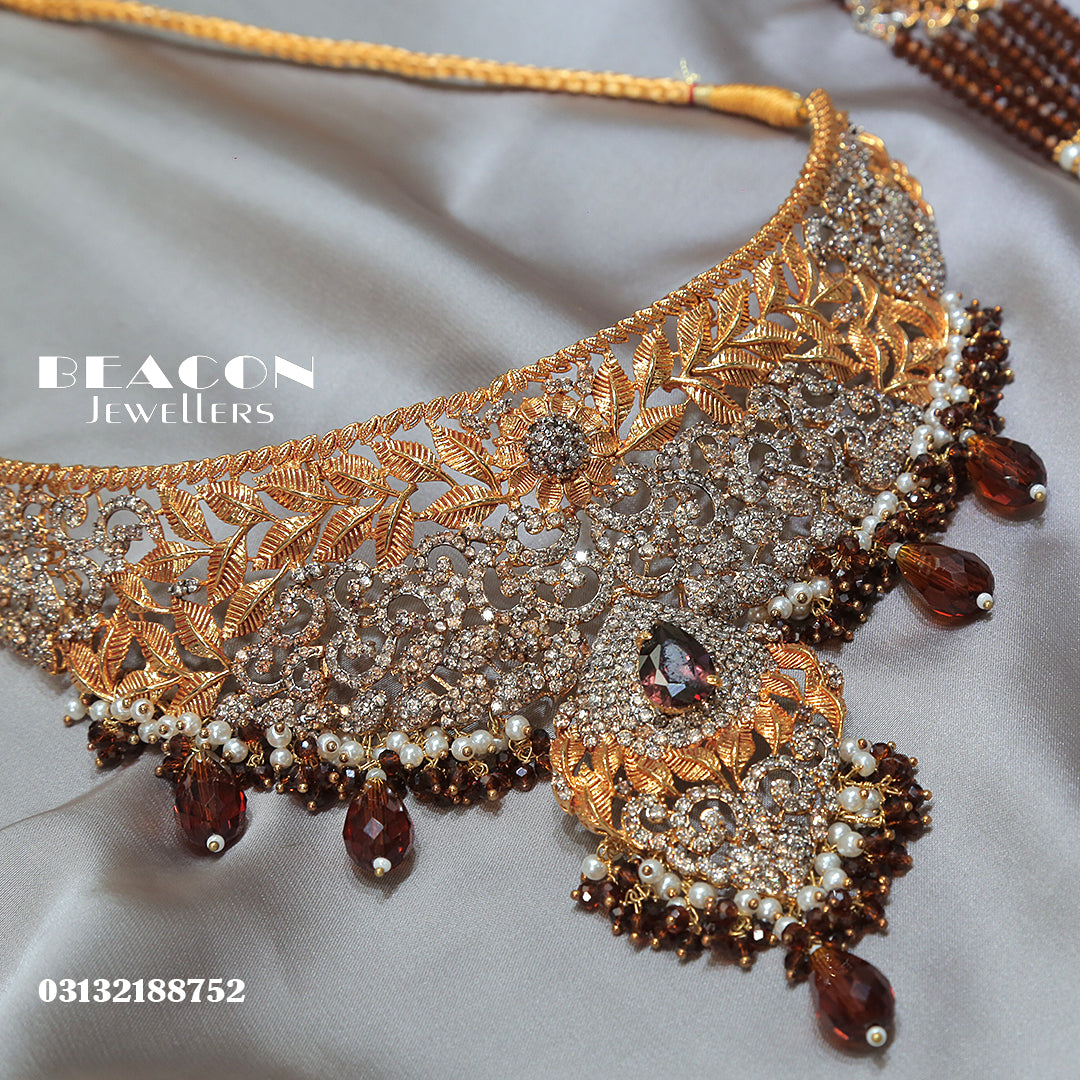 Choker Set With Mala Earrings Tika