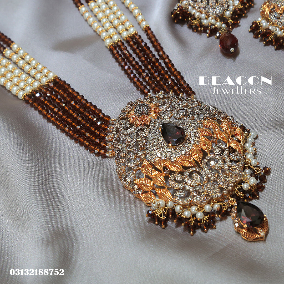 Choker Set With Mala Earrings Tika