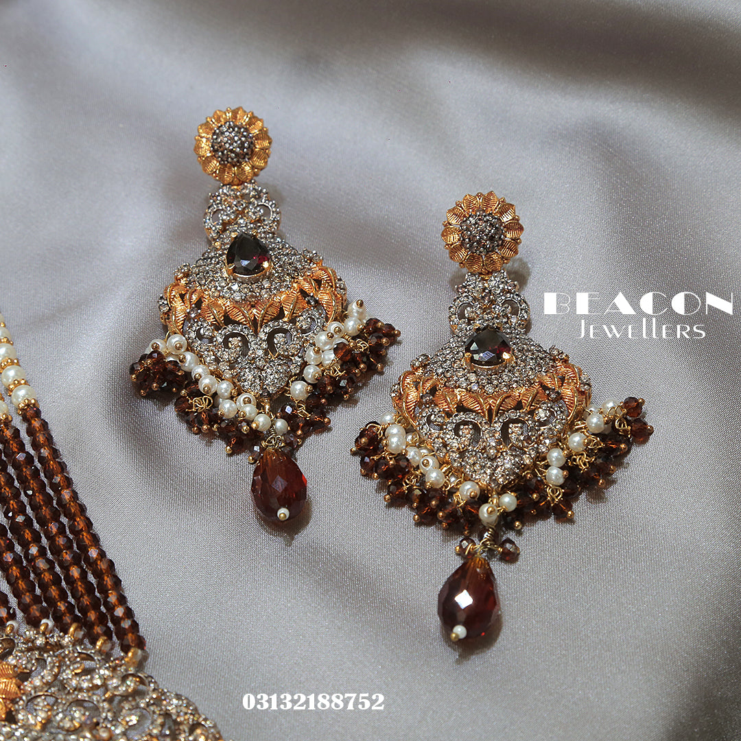 Choker Set With Mala Earrings Tika