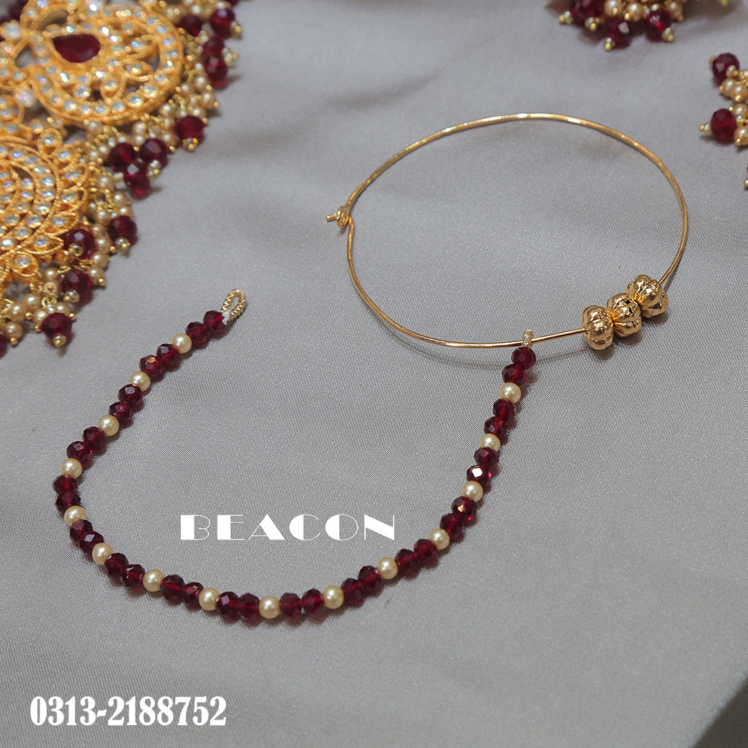 Necklace Set Choker Maala Tika Jhoomer Saharay and Earrings