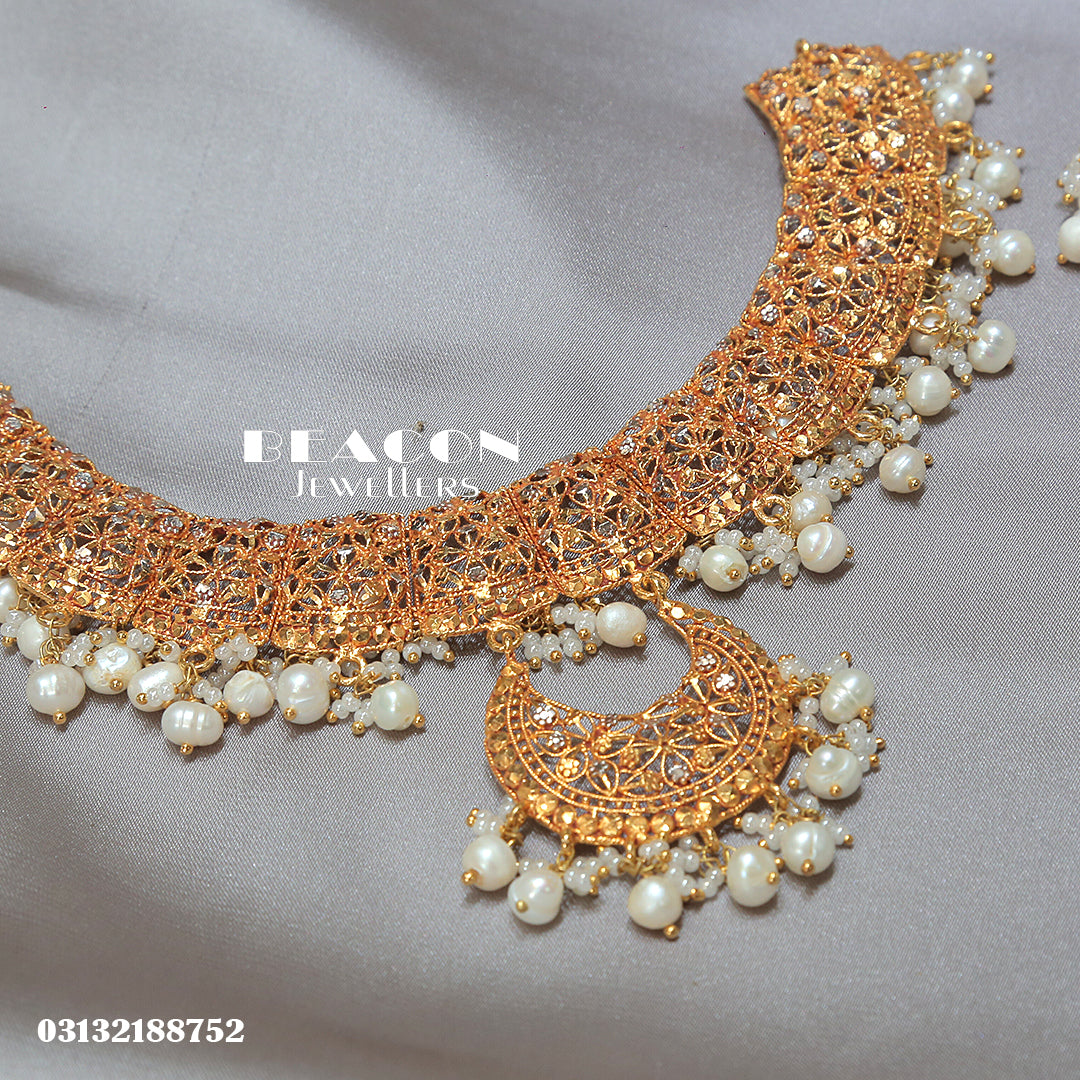 Necklace Set With Mala Earrings Tika