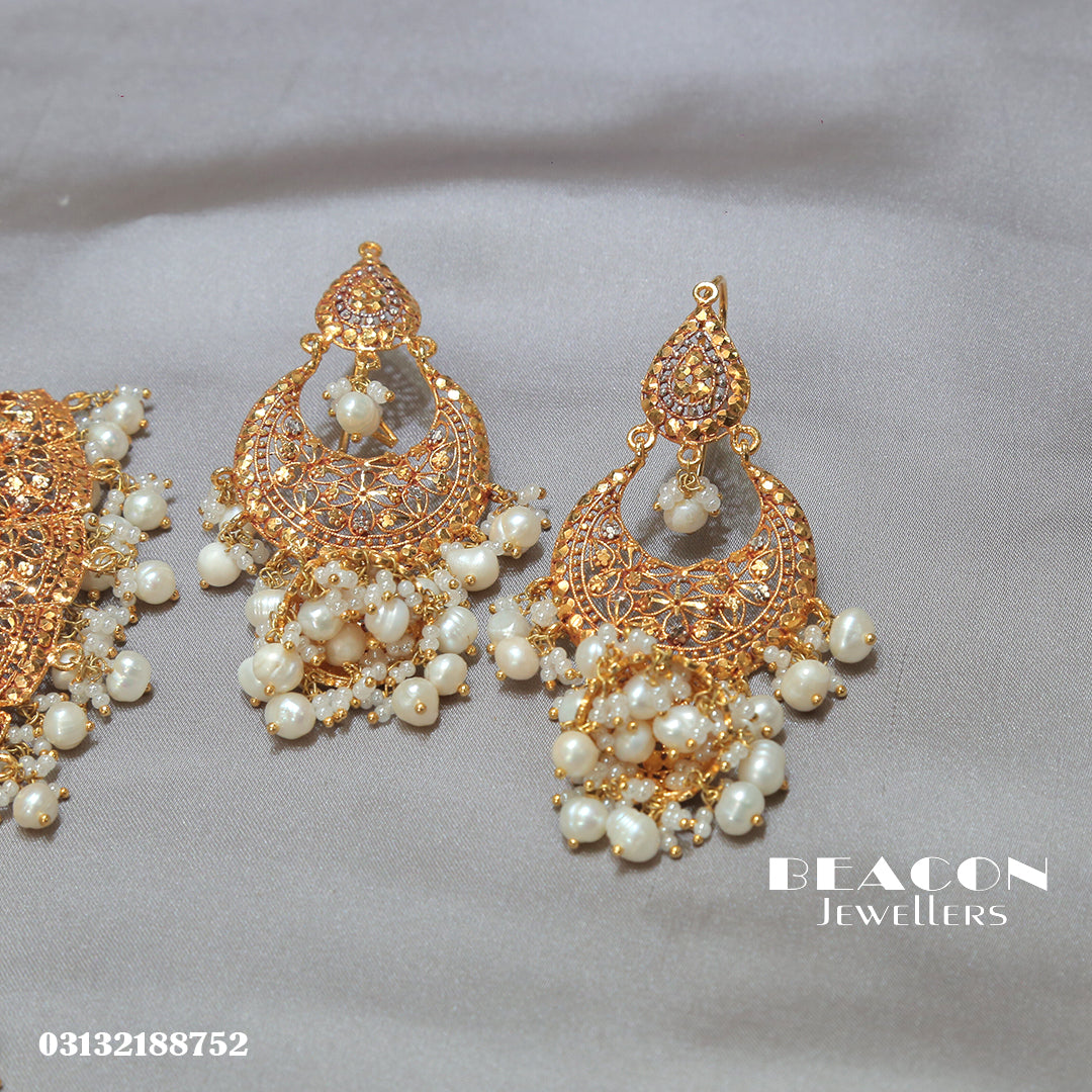 Necklace Set With Mala Earrings Tika