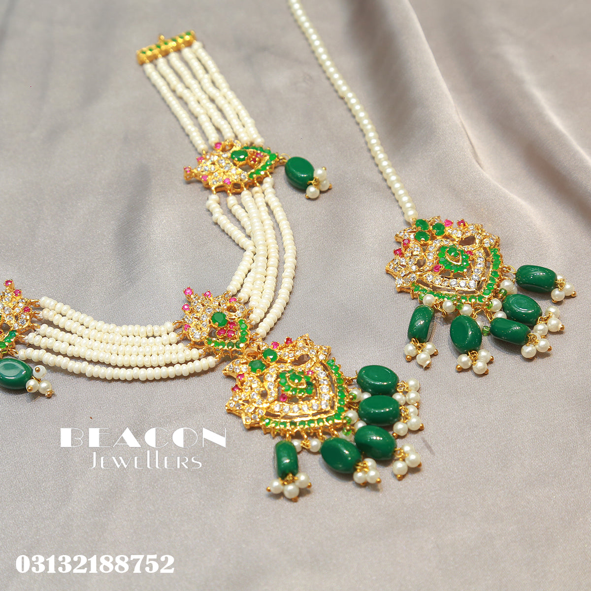 Necklace Ring Bindi and Earrings 06