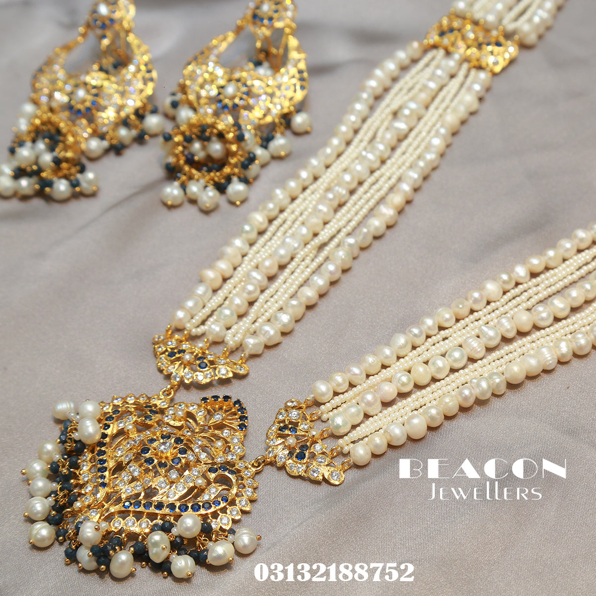 Choker Set With Mala Tika Earrings