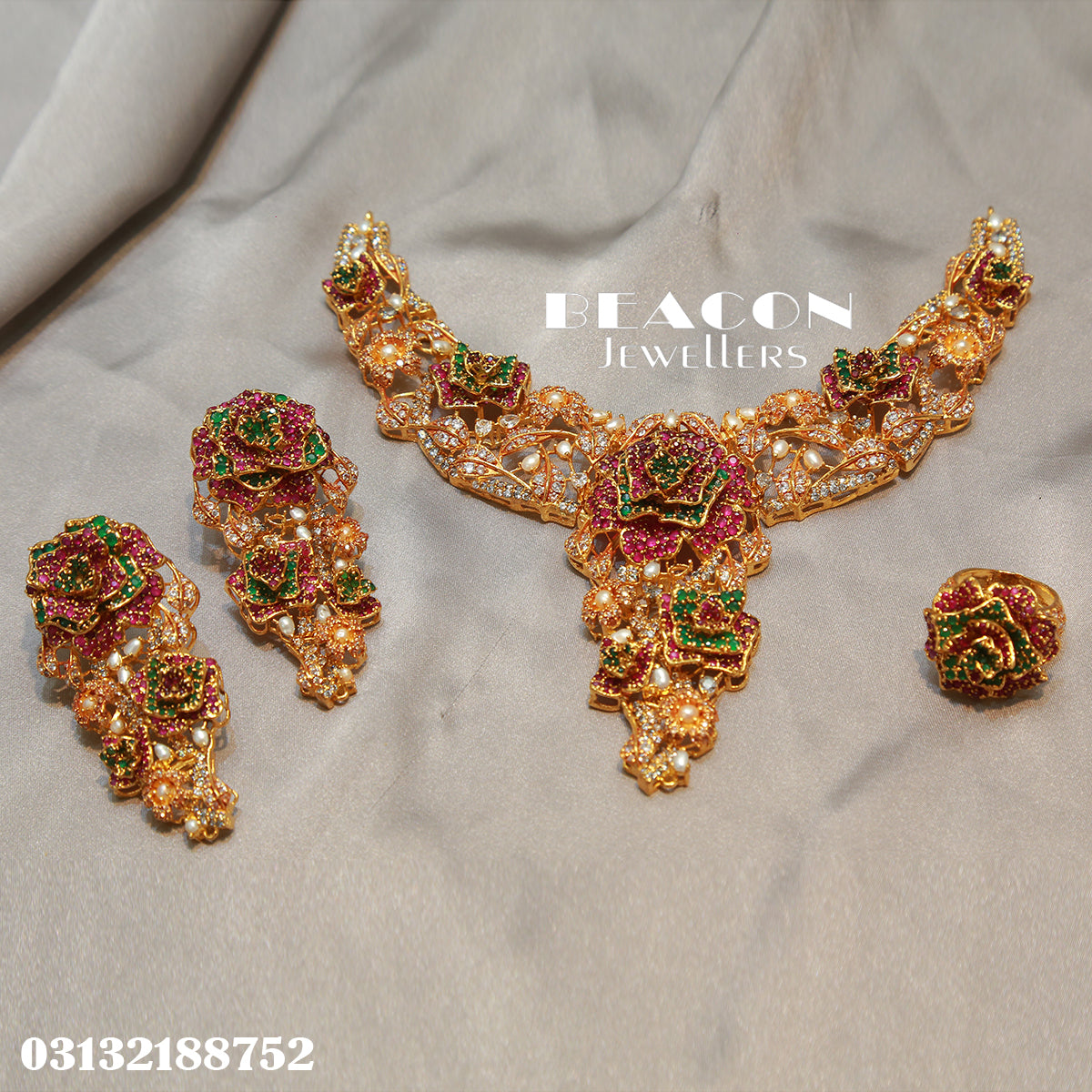 Necklace Set With Ring and Earrings
