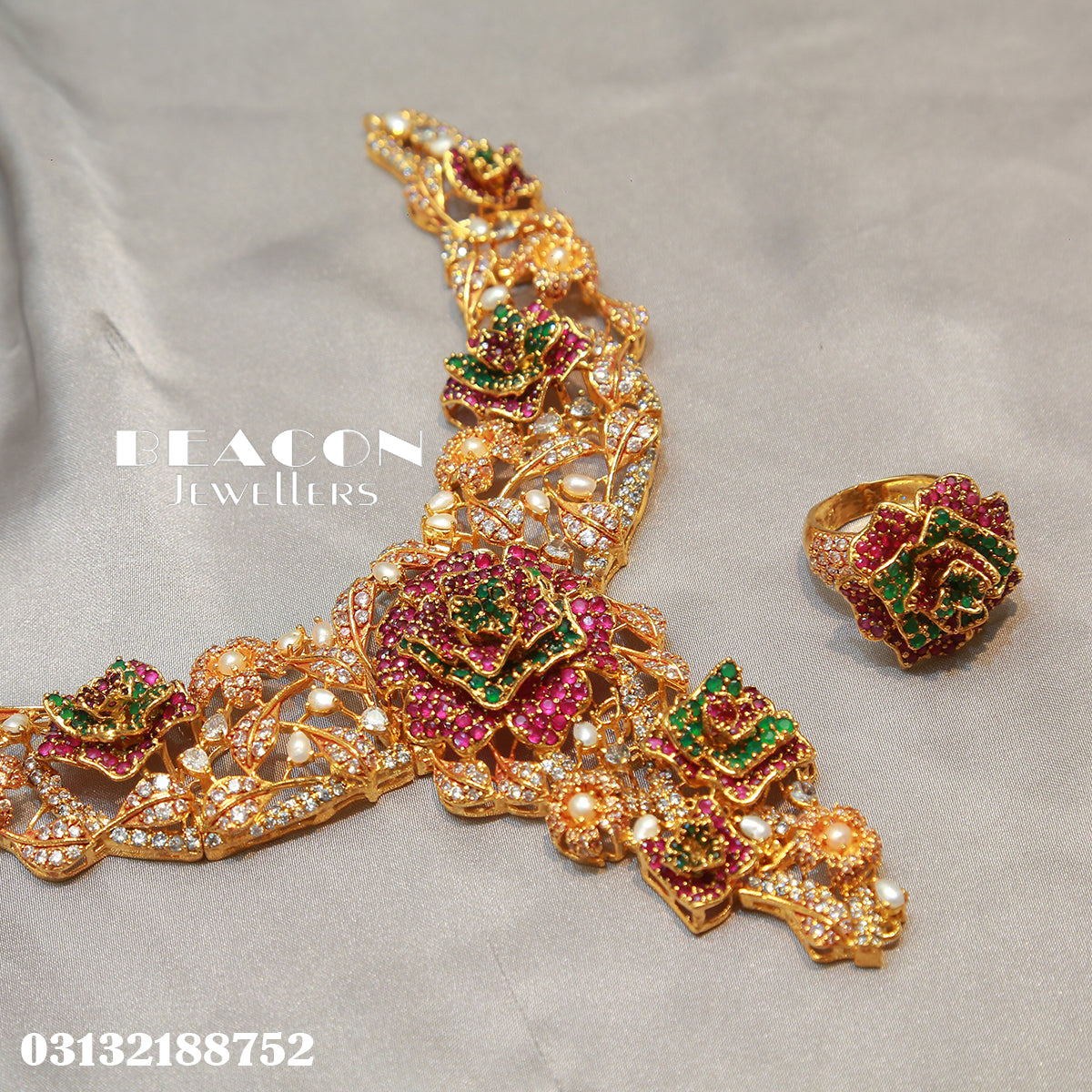 Necklace Set With Ring and Earrings