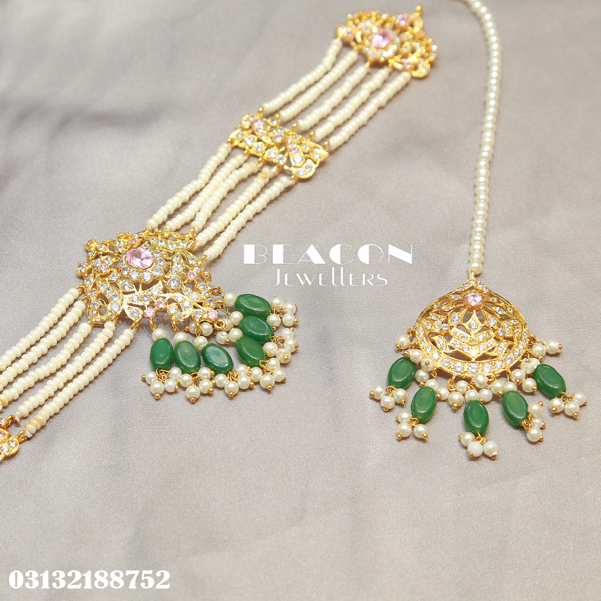 Choker with Bindi and Earrings 03