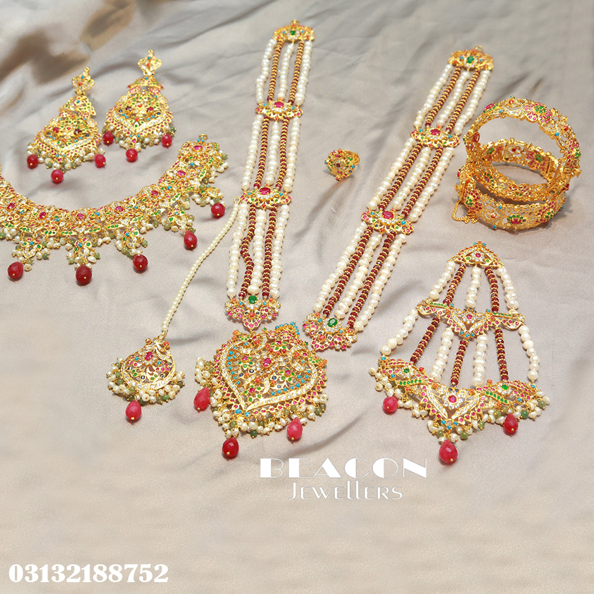 Choker Set With Mala Ring Tika Jhoomer Bangles Earrings