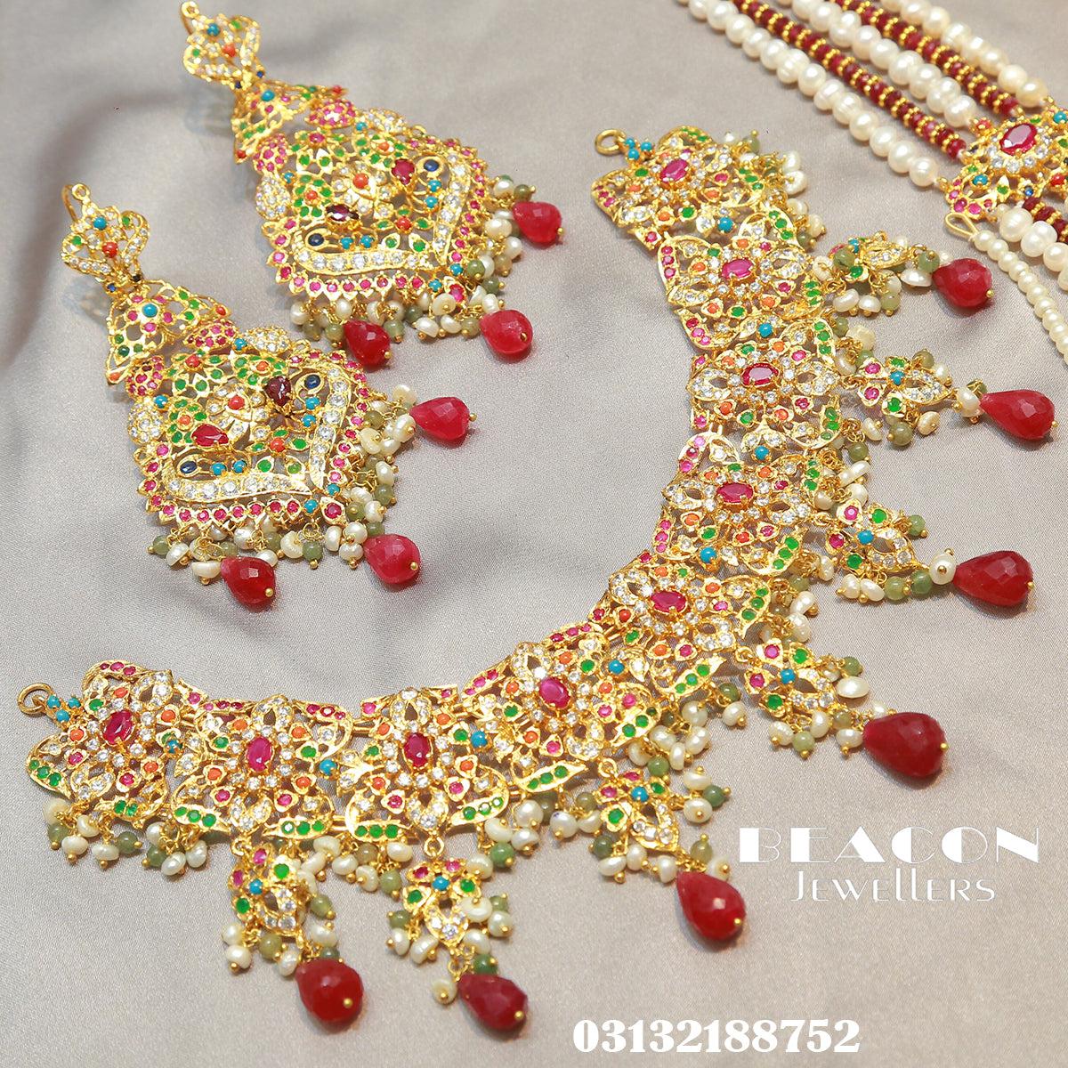 Choker Set With Mala Ring Tika Jhoomer Bangles Earrings