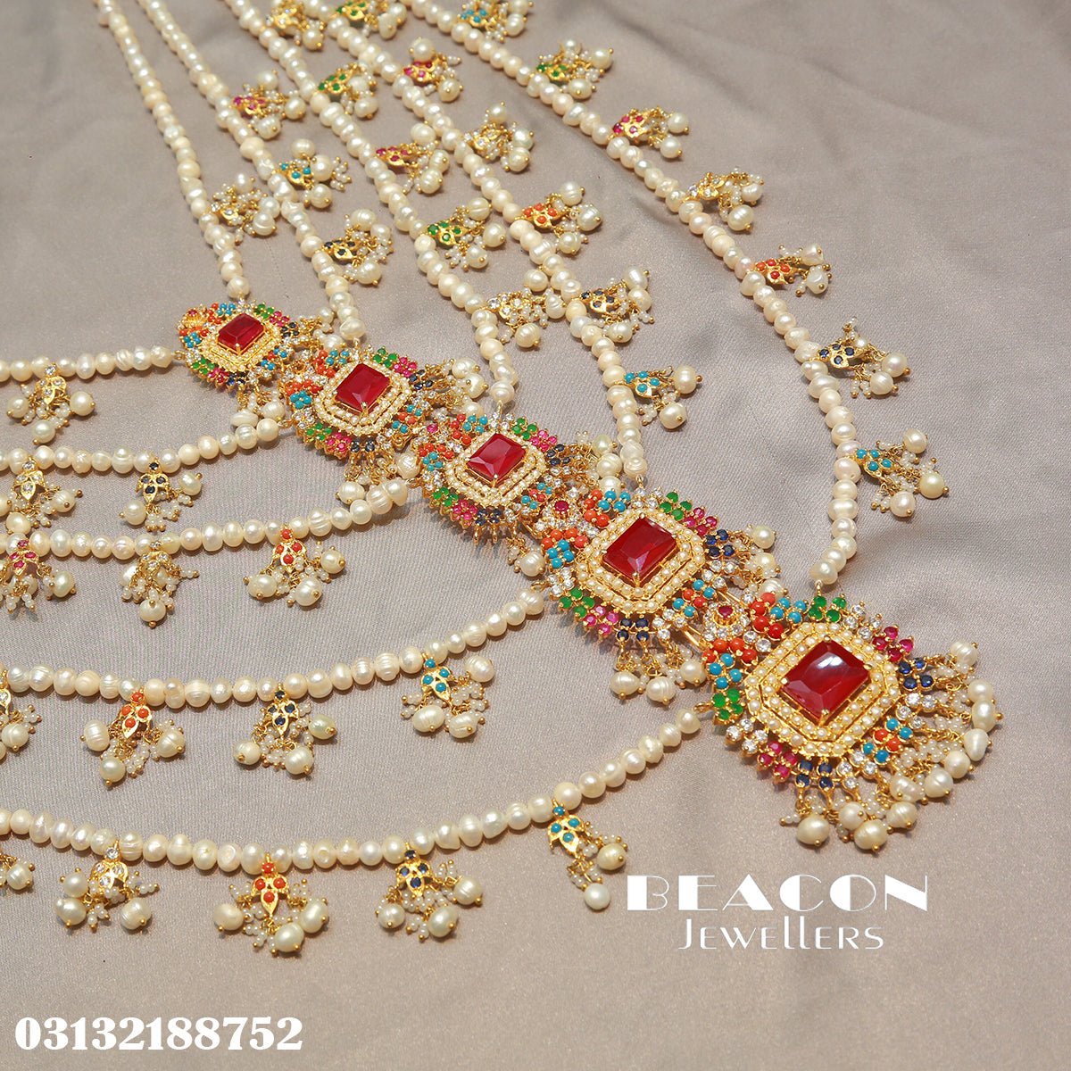 Choker Maala Ring Bindi and Earrings 04