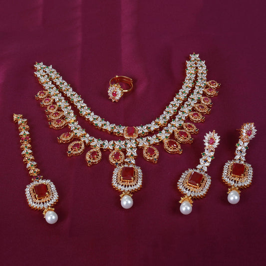 Necklace Set With Earrings and Tika, Ring