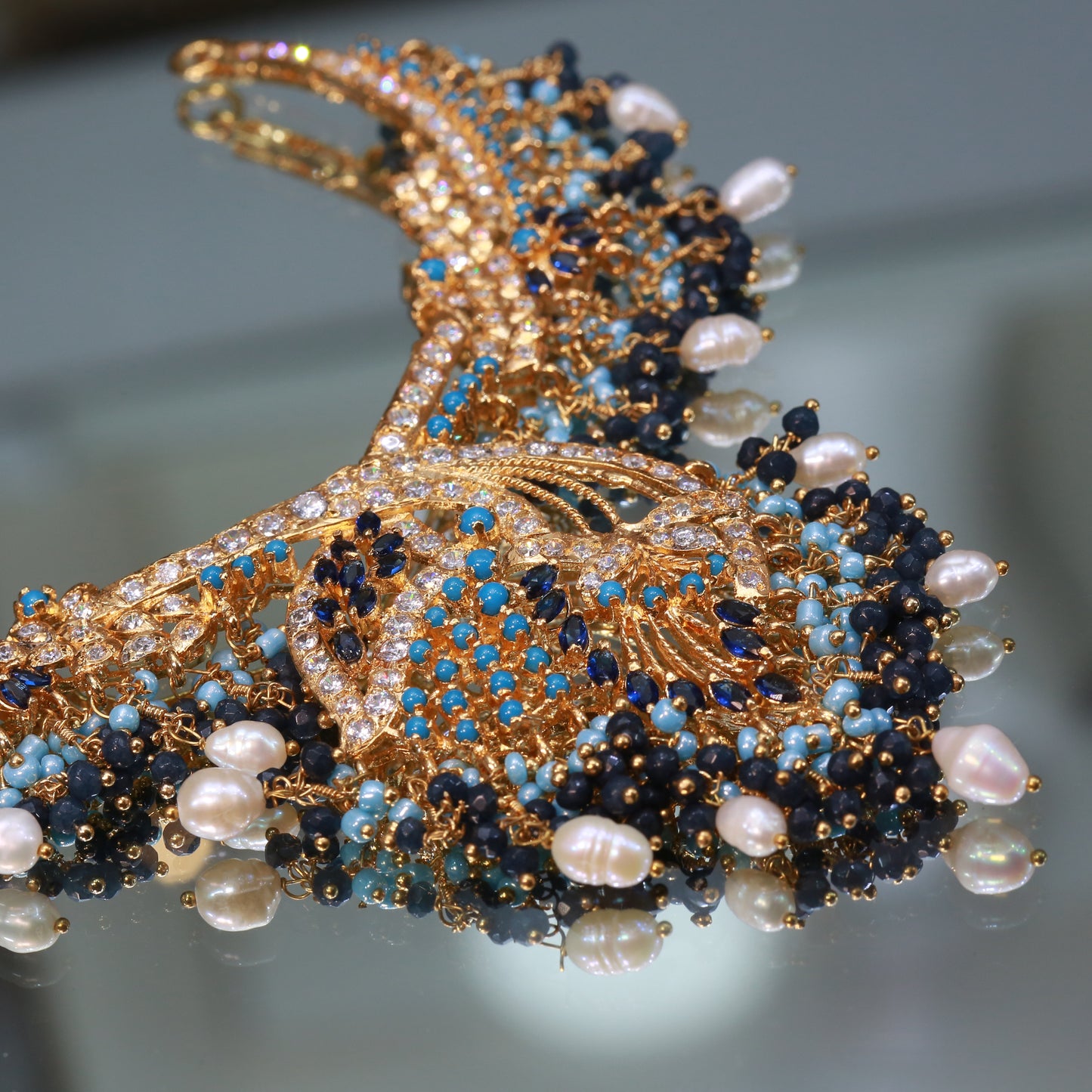 Necklace with Bindi and Earrings 49