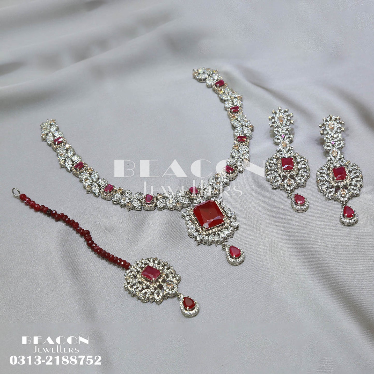 Necklace with Bindi and Earrings 55