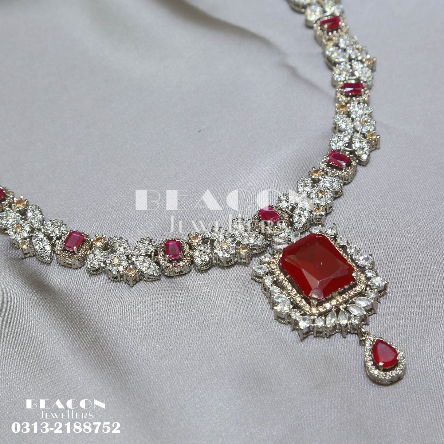 Necklace with Bindi and Earrings 55