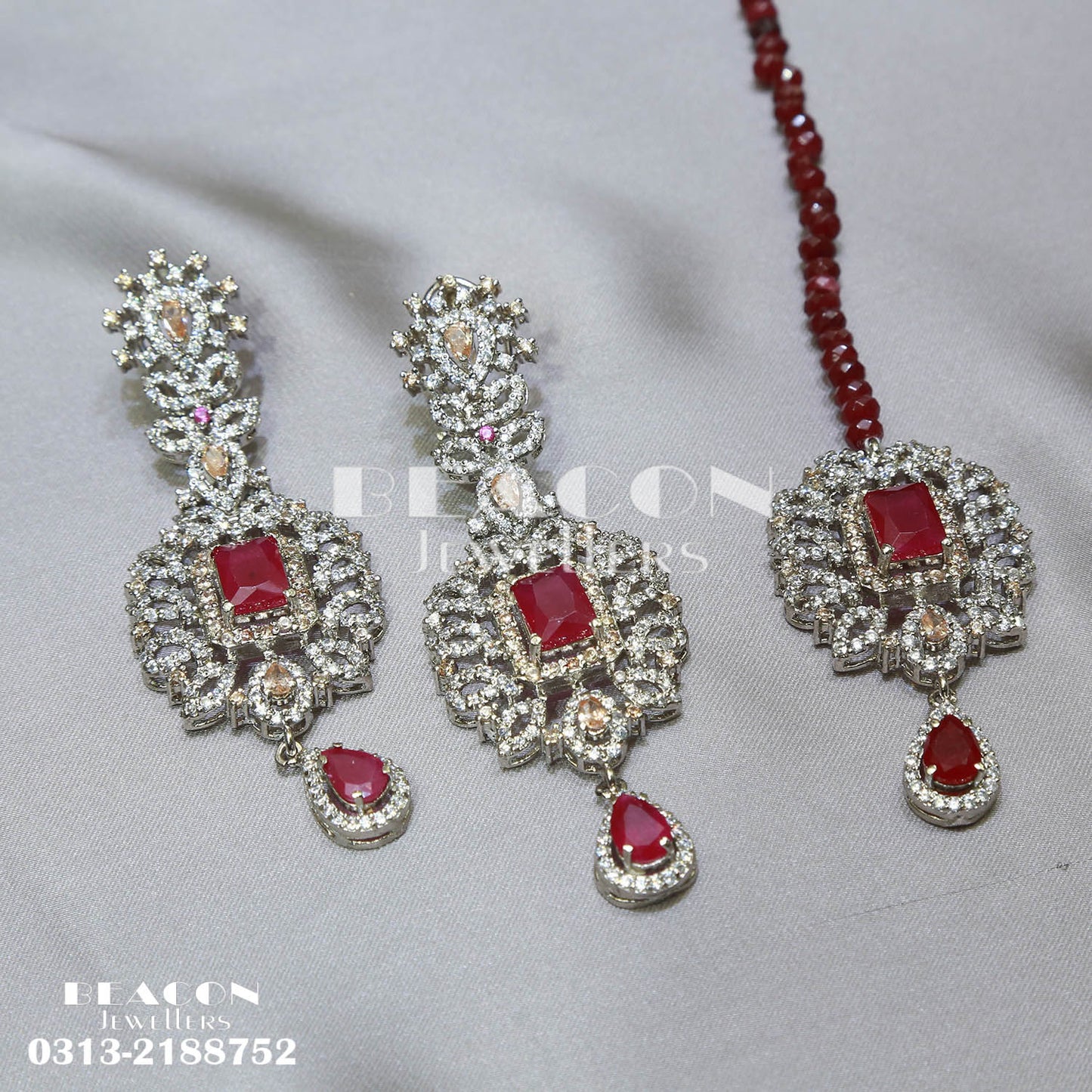 Necklace with Bindi and Earrings 55