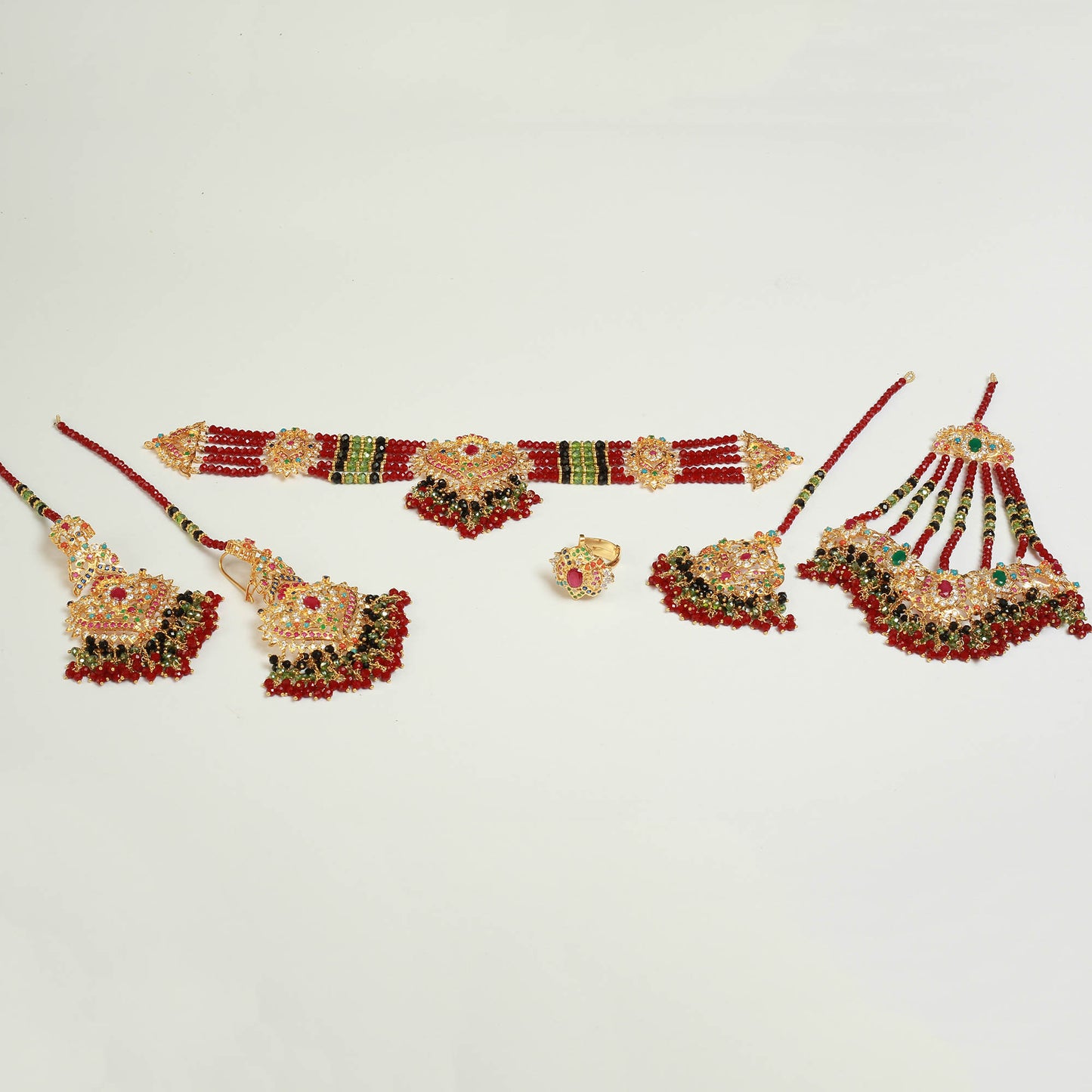 Necklace Set With Earrings, Tika ,Jhomer and Ring