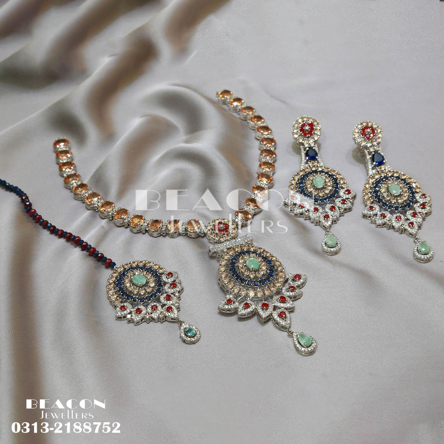 Necklace Set with Tika and Earrings