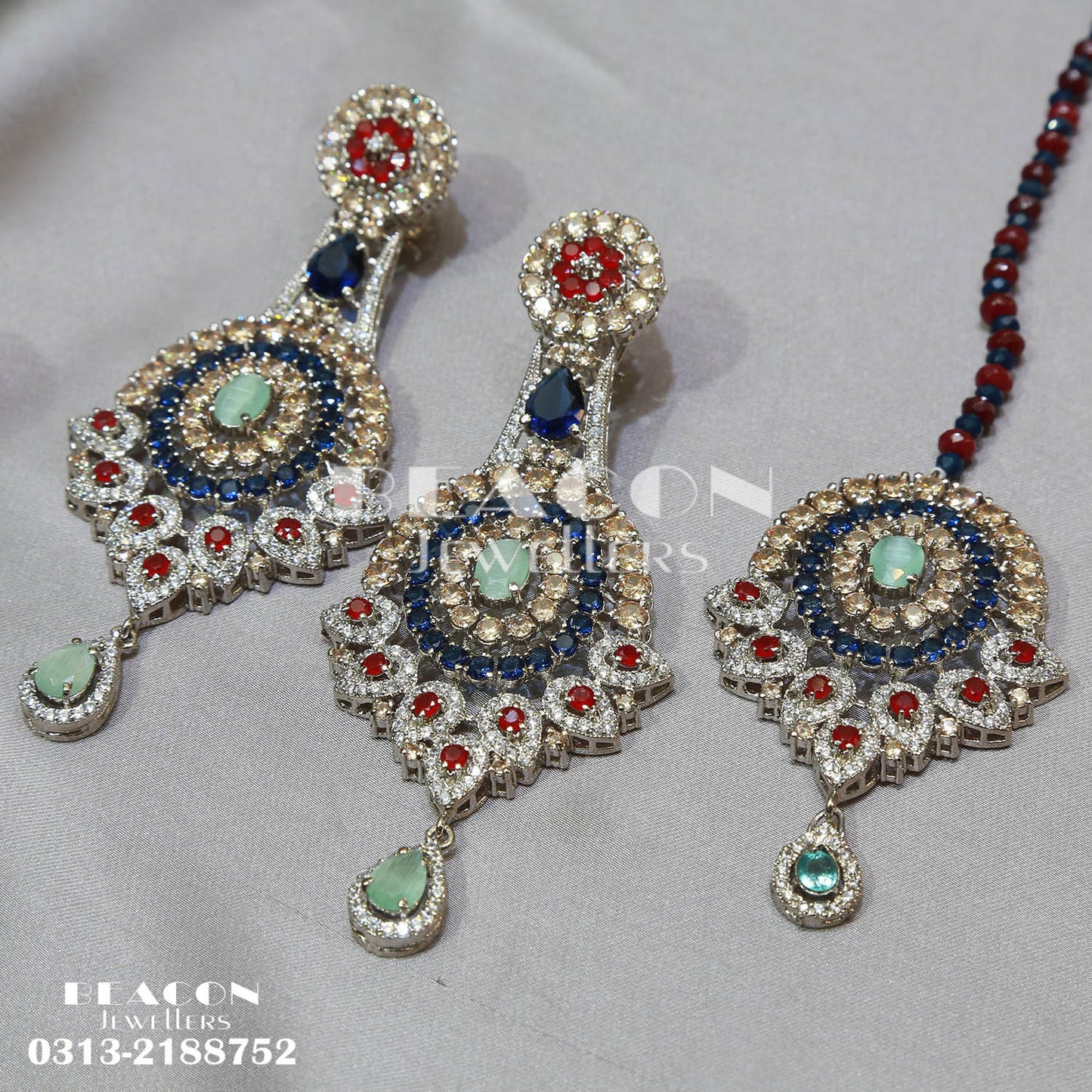 Necklace Set with Tika and Earrings
