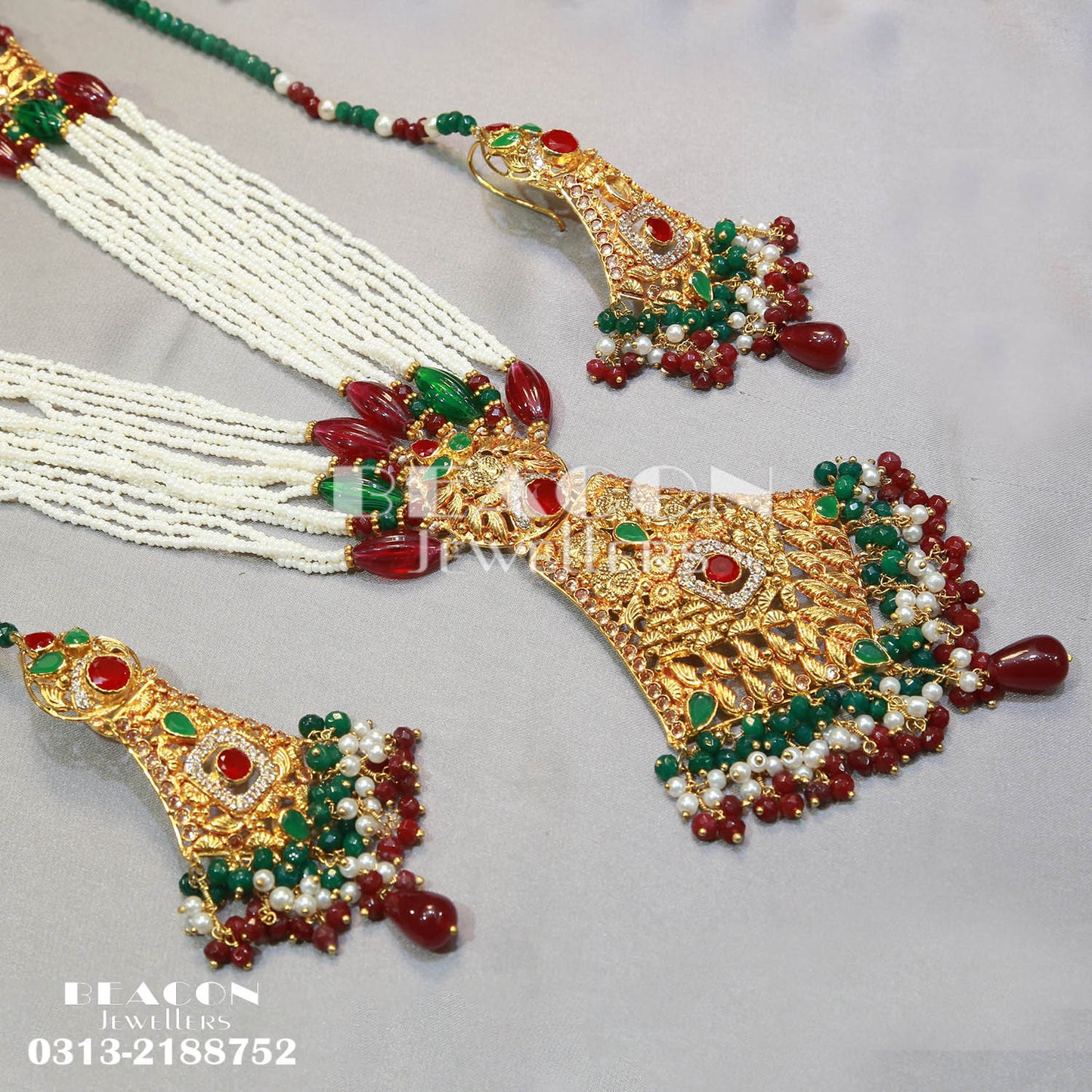 Necklace Set Mala With Earrings Tika