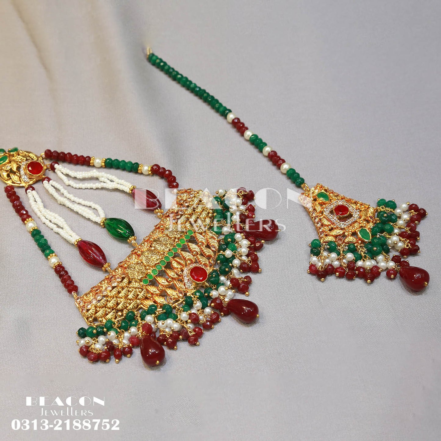 Necklace Set Mala With Earrings Tika