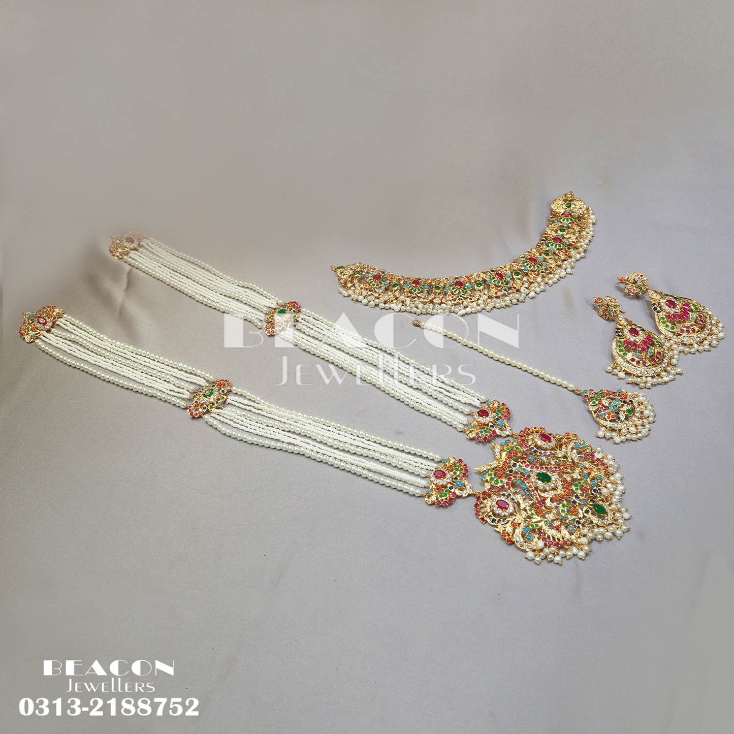Choker Set With Mala Tika Earrings