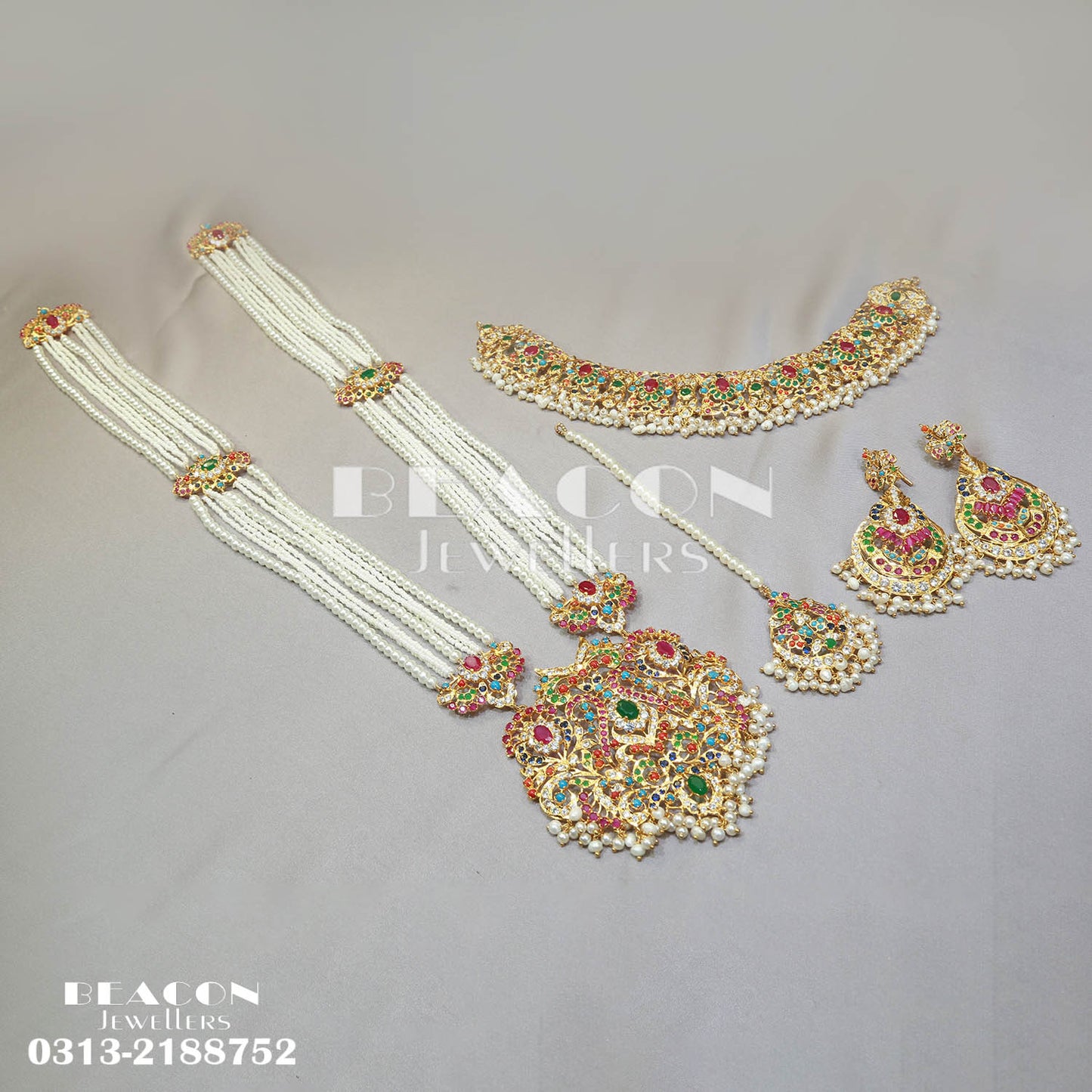Choker Set With Mala Tika Earrings