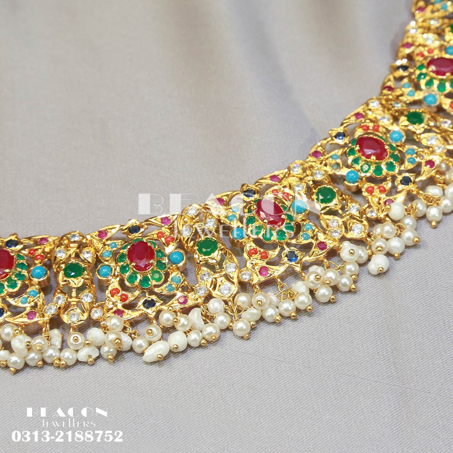 Choker Set With Mala Tika Earrings