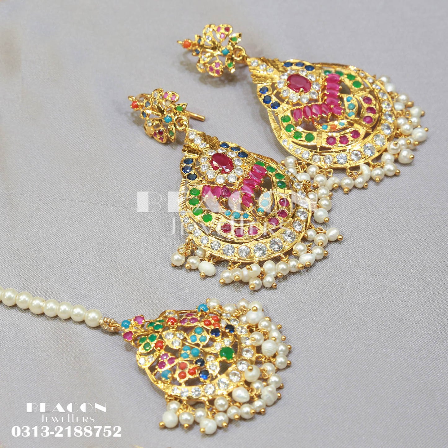 Choker Set With Mala Tika Earrings