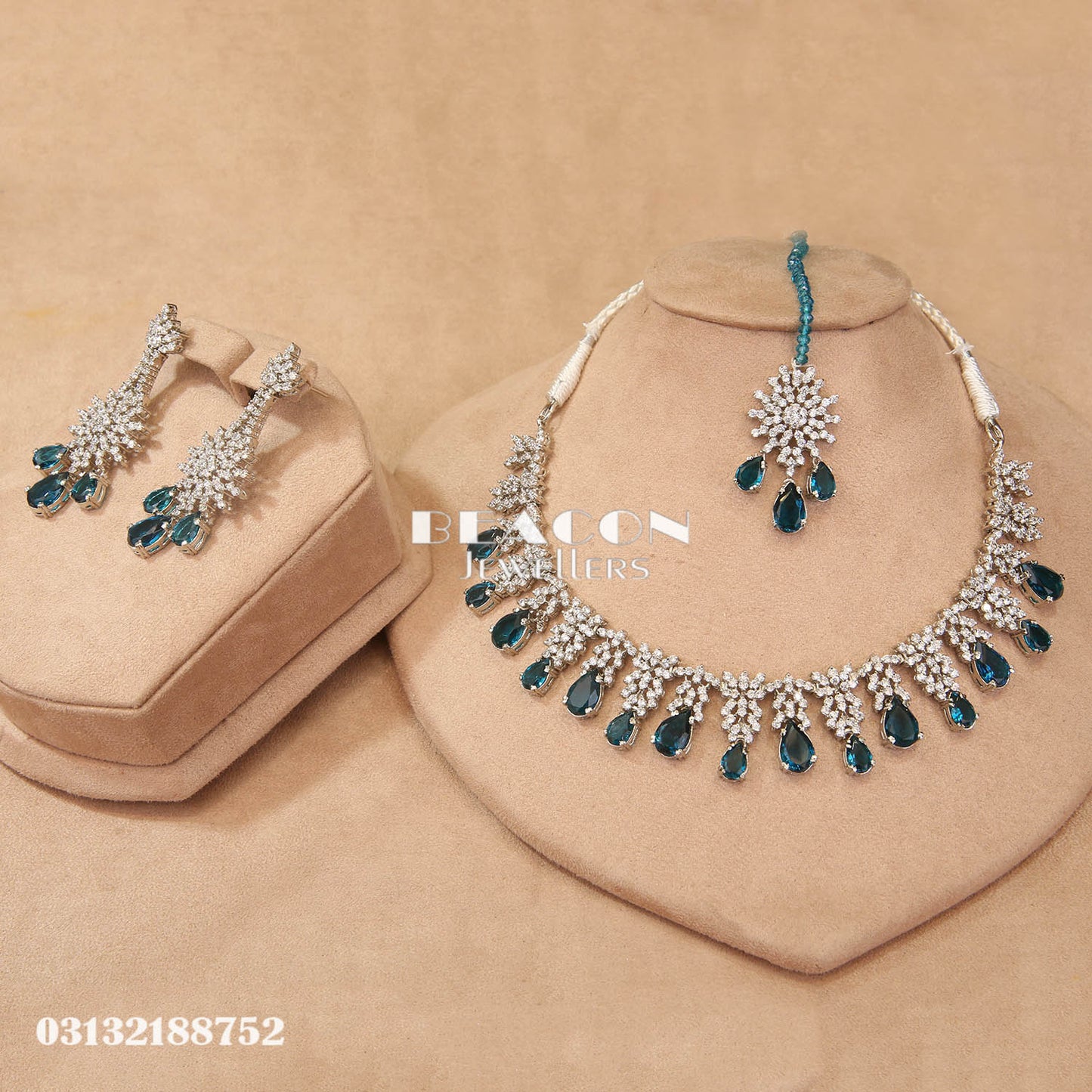 Necklace Set With Tika and Earrings