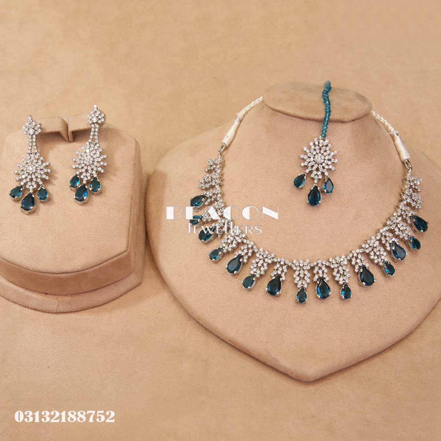 Necklace Set With Tika and Earrings