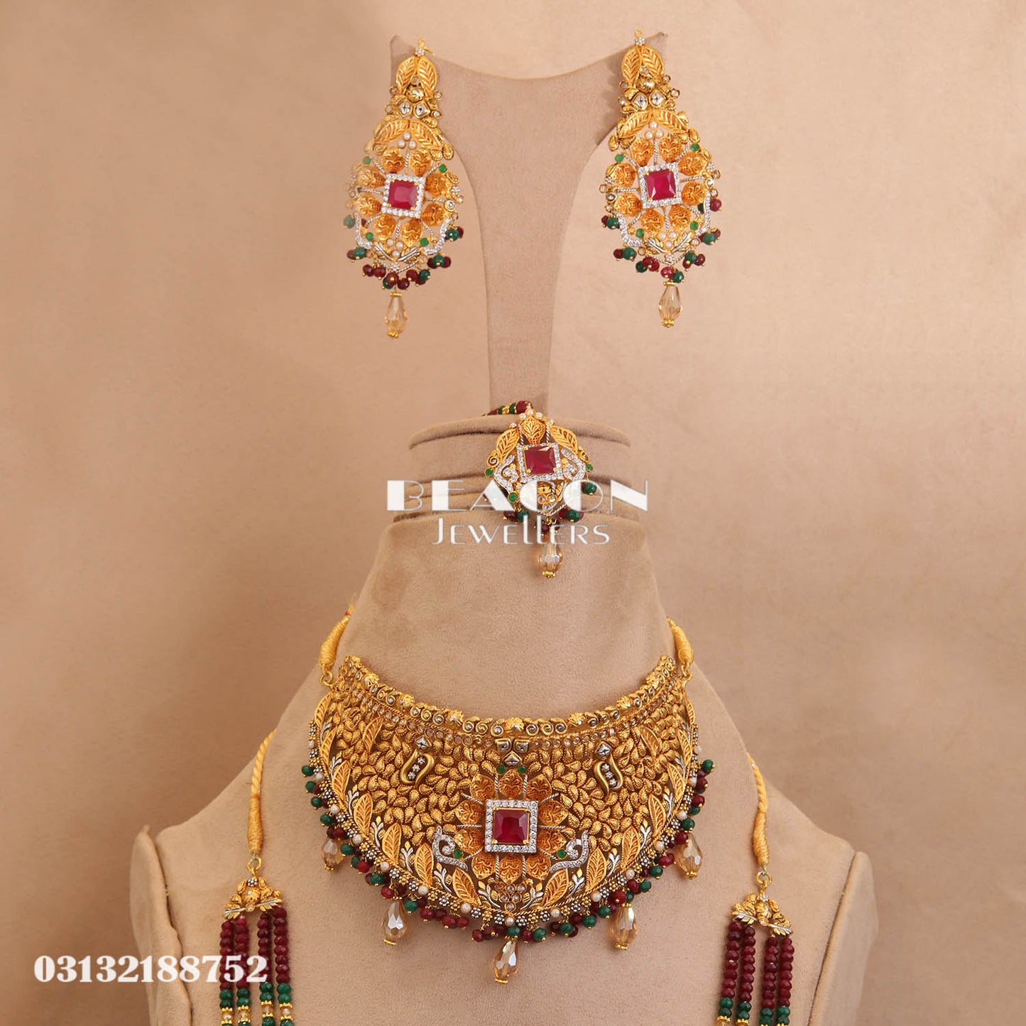 Necklace Set Mala Tika and Earrings