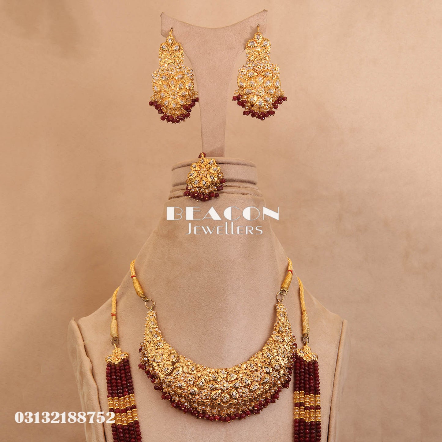 Necklace Set Mala Tika and Earrings