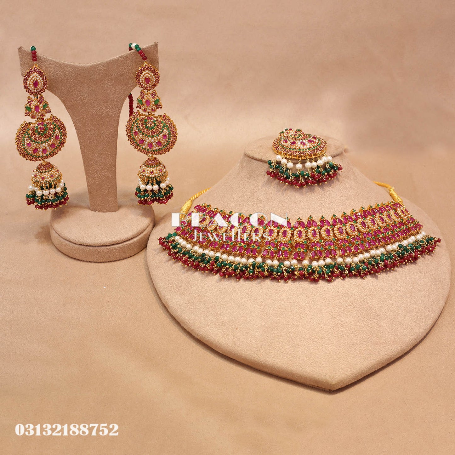 Necklace With Tika and Earrings