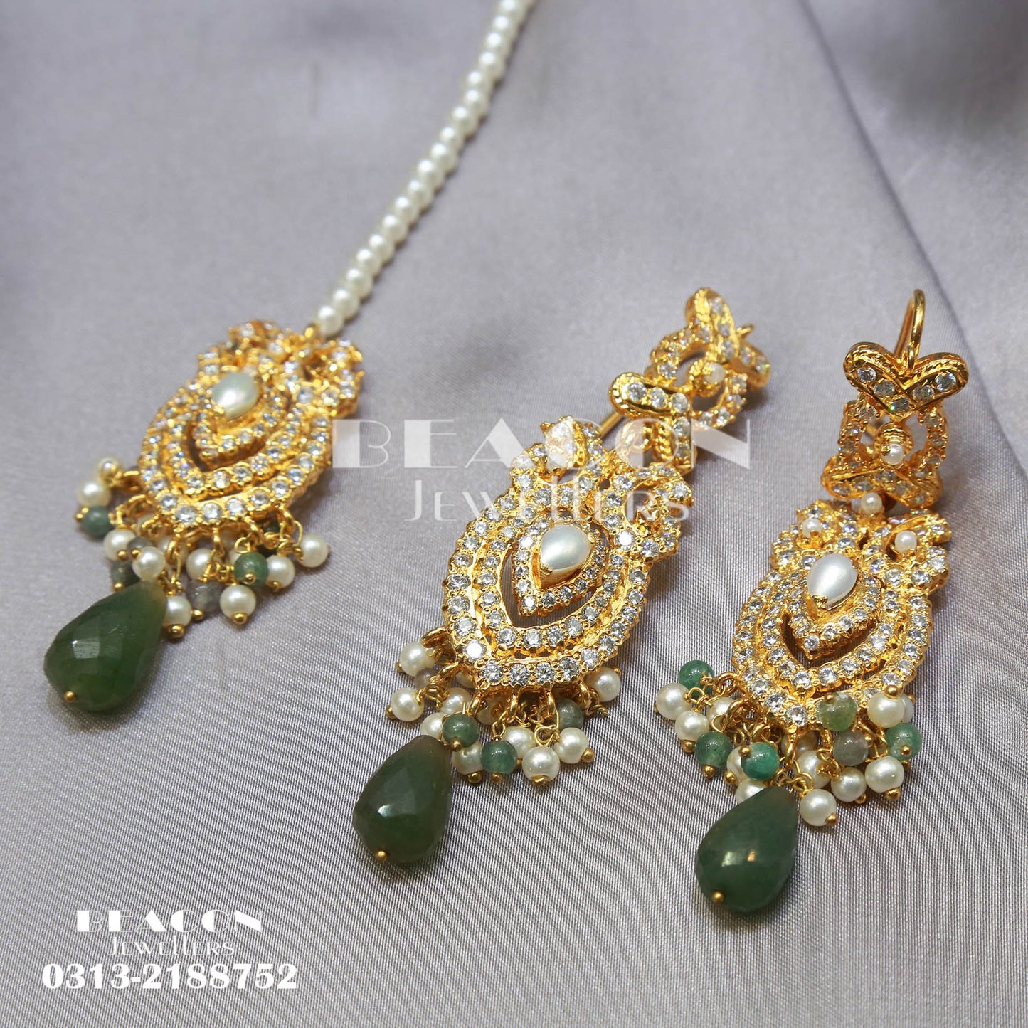Necklace Set with Tika and Earrings