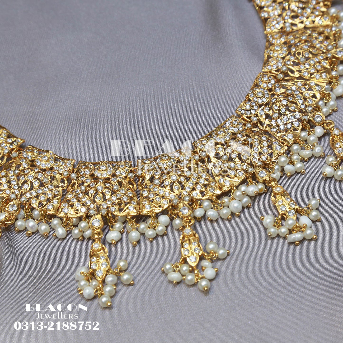 Necklace Set With Mala ,Earrings ,Tika