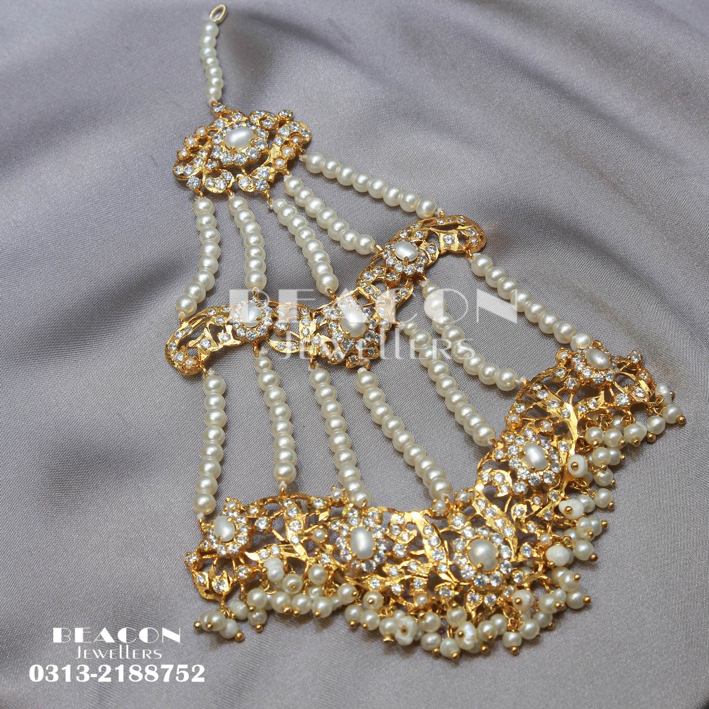 Necklace Set With Mala ,Earrings ,Tika