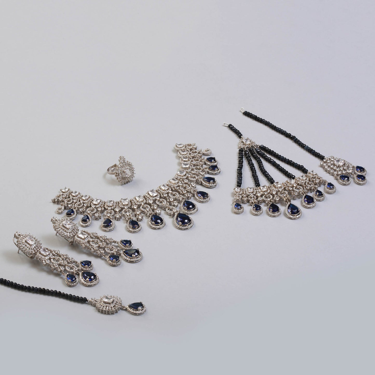 Necklace with Earrings, Ring , Tika, Jhumar