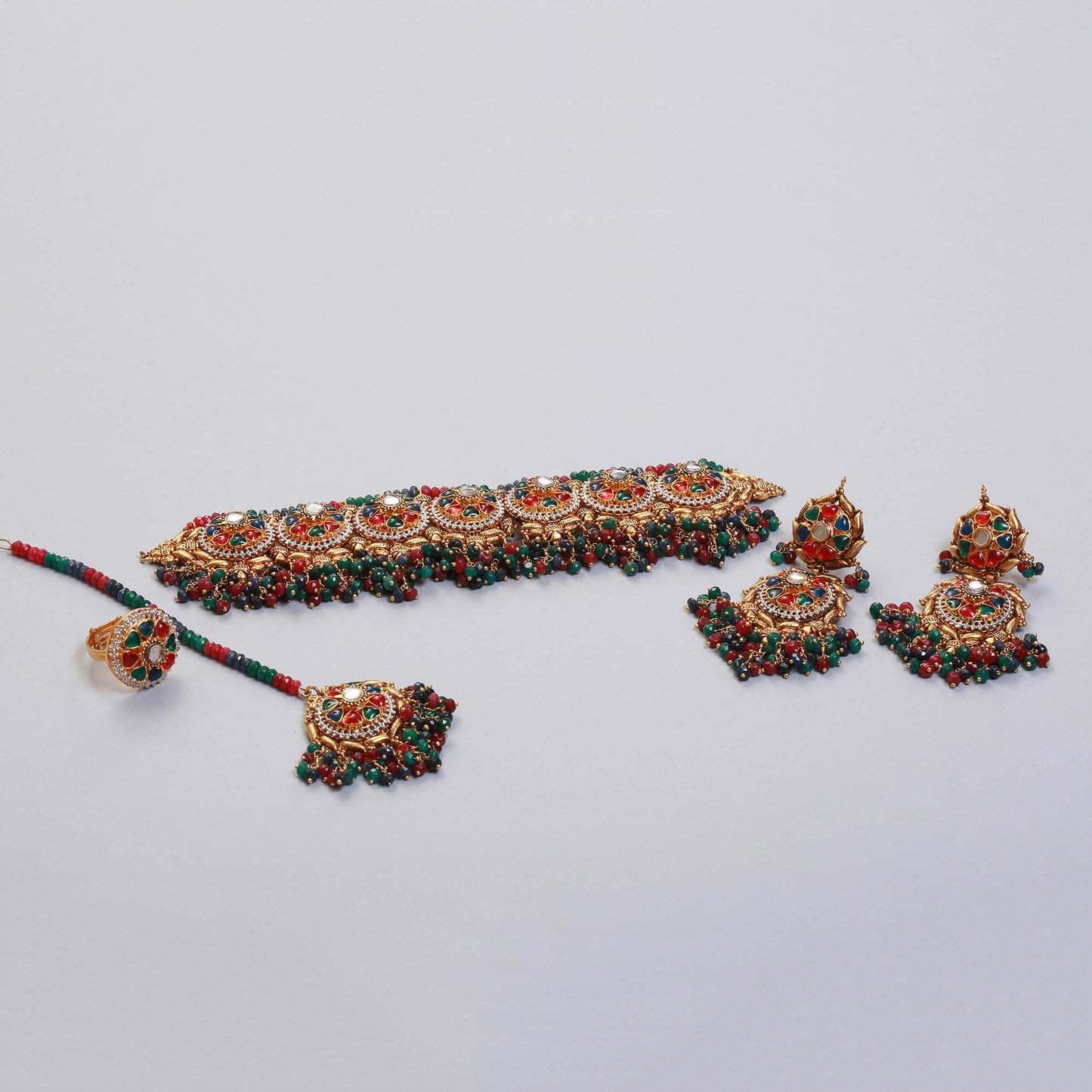 Choker with Earrings,Tika and Ring