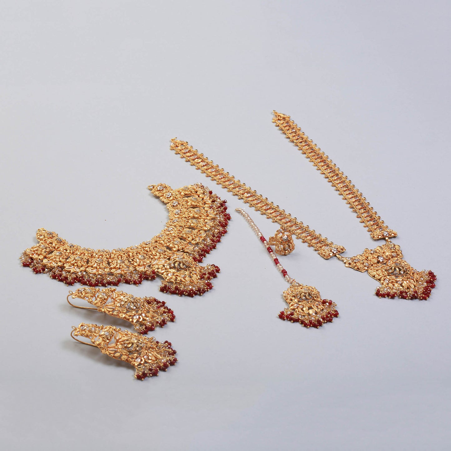 Necklace with Maala, Earrings Rings, Tika